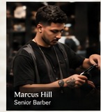 Marcus Hill, senior barber