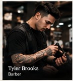 Tyler Brooks, barber